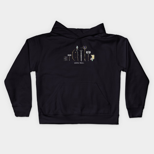 Fantasy weapons Kids Hoodie by Avalon